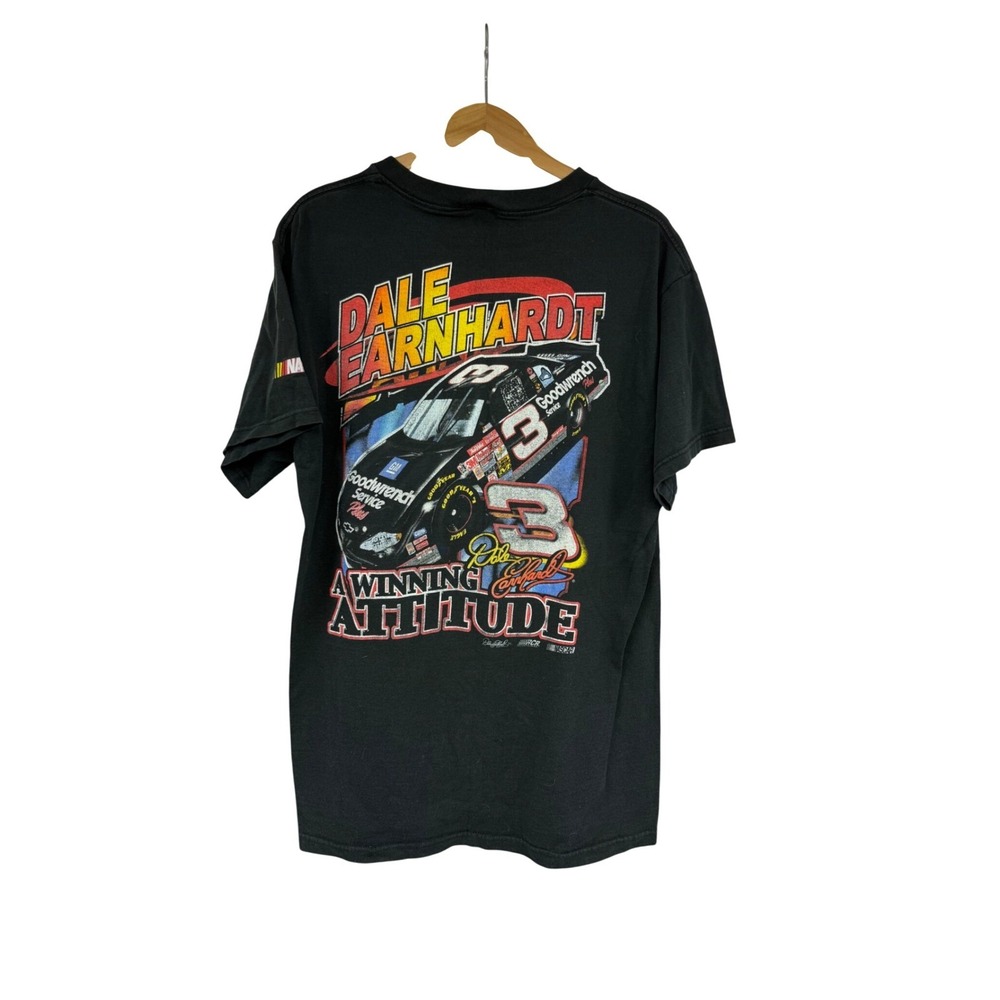 Vintage Dale Earnhardt NASCAR Shirt Large Black A Winning Attitude Racing Tee